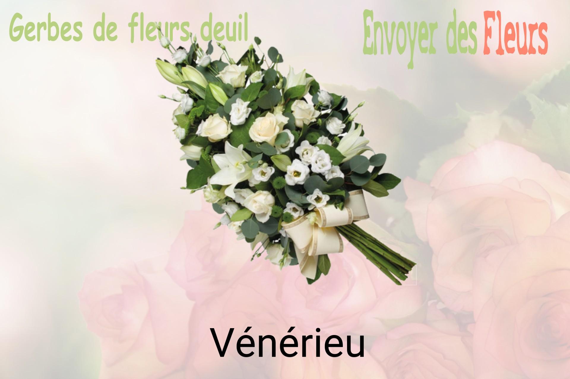 Gerbe de fleurs de deuil livrée à Vénérieu